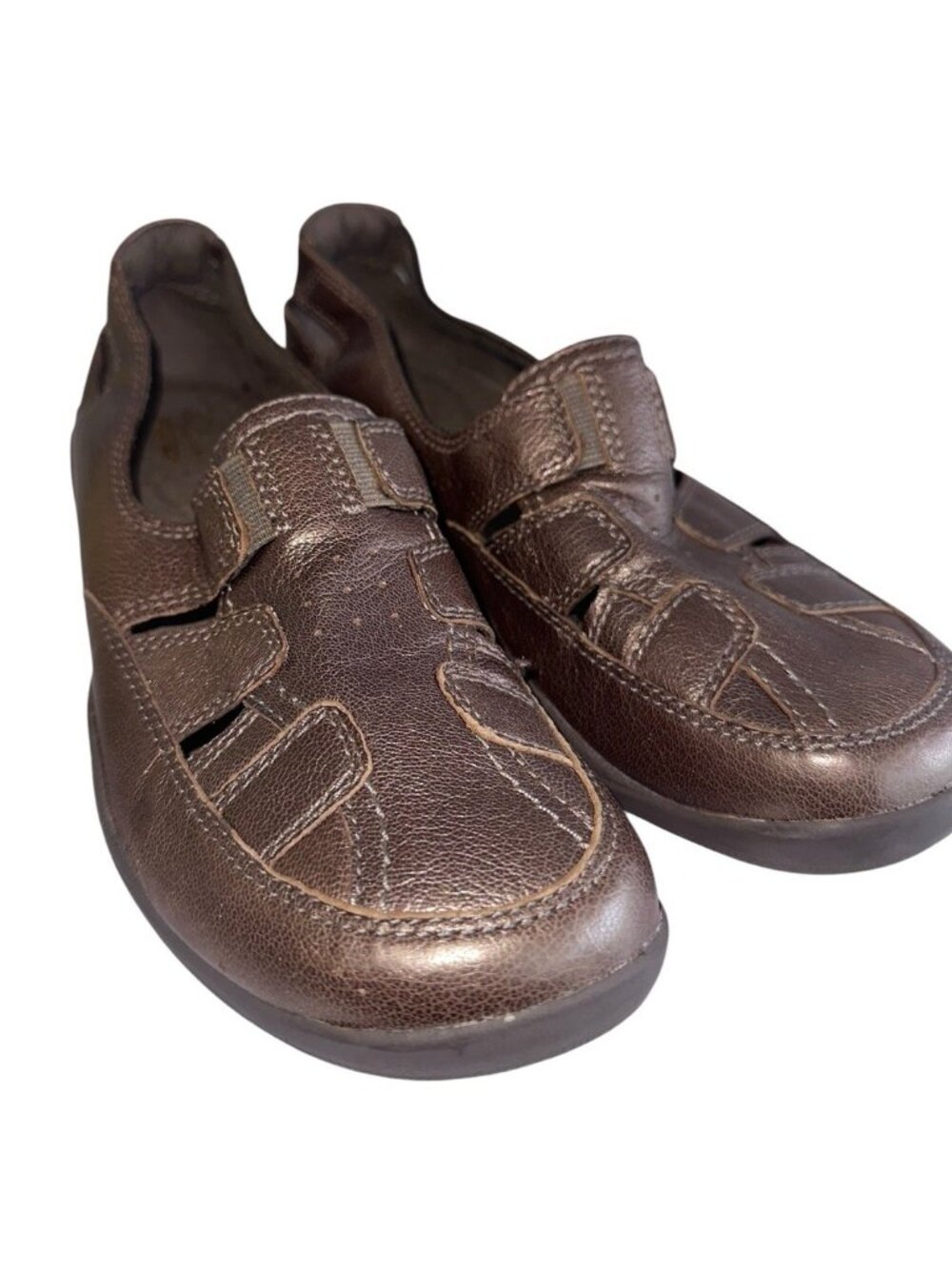 Clarks Collection In Motion Loafers Womens 6.5 Metallic Brown Comfort Casual